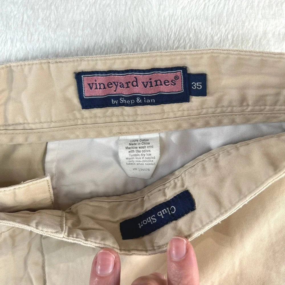 Old Money Vineyard Vines Club Short 35 Khaki Cotton Preppy Coastal Hamptons